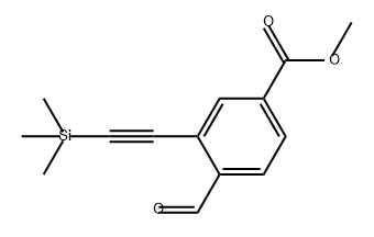 Benzoic acid, 4-formyl-3-[2-(trimethylsilyl)ethynyl]-, methyl ester Structure