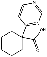 Cyclohexanecarboxylic acid, 1-(4-pyrimidinyl)- Structure