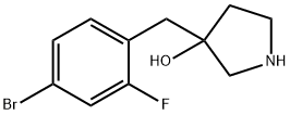 3-Pyrrolidinol, 3-[(4-bromo-2-fluorophenyl)methyl]- 구조식 이미지