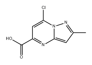 Pyrazolo[1,5-a]pyrimidine-5-carboxylic acid, 7-chloro-2-methyl- 구조식 이미지