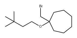 Cycloheptane, 1-(bromomethyl)-1-(3,3-dimethylbutoxy)- Structure