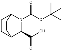 2-Azabicyclo[2.2.2]octane-2,3-dicarboxylic acid, 2-(1,1-dimethylethyl) ester, (R… Structure