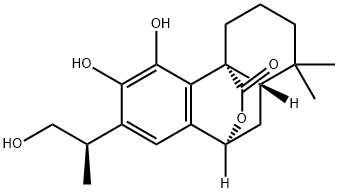 2H-9,4a-(Epoxymethano)phenanthren-12-one, 1,3,4,9,10,10a-hexahydro-5,6-dihydroxy-7-[(1R)-2-hydroxy-1-methylethyl]-1,1-dimethyl-, (4aR,9S,10aS)- 구조식 이미지