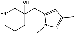 3-Piperidinol, 3-[(1,3-dimethyl-1H-pyrazol-5-yl)methyl]- Structure