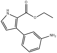 Ethyl 3-(3-aminophenyl)-1H-pyrrole-2-carboxylate 구조식 이미지