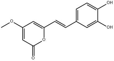 2H-Pyran-2-one, 6-[2-(3,4-dihydroxyphenyl)ethenyl]-4-methoxy-, (E)- (9CI) 구조식 이미지