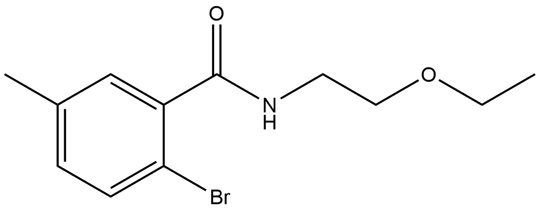 2-Bromo-N-(2-ethoxyethyl)-5-methylbenzamide Structure