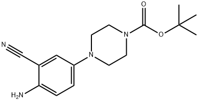 1-Piperazinecarboxylic acid, 4-(4-amino-3-cyanophenyl)-, 1,1-dimethylethyl ester Structure