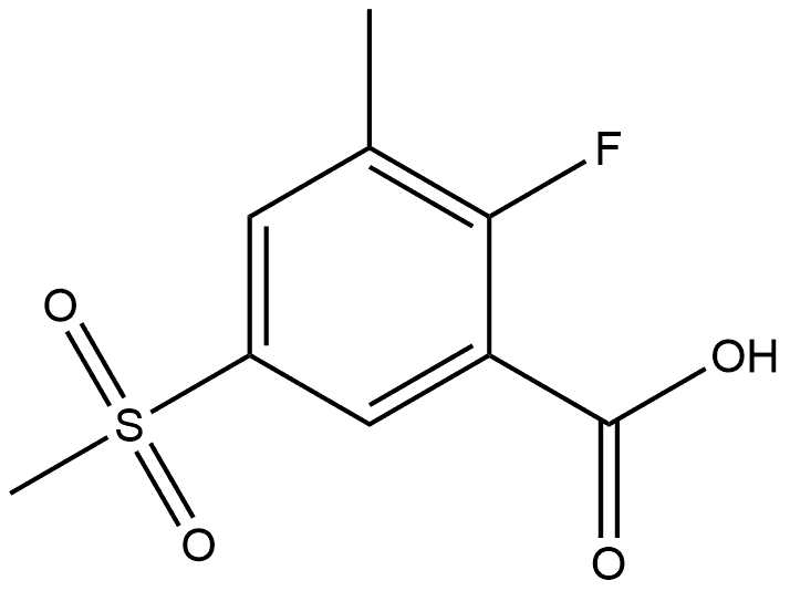 2-Fluoro-3-methyl-5-(methylsulfonyl)benzoic acid Structure