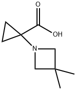 Cyclopropanecarboxylic acid, 1-(3,3-dimethyl-1-azetidinyl)- 구조식 이미지