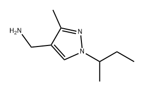 1H-Pyrazole-4-methanamine, 3-methyl-1-(1-methylpropyl)- Structure