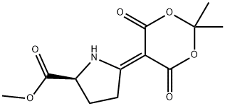 Proline, 5-(2,2-dimethyl-4,6-dioxo-1,3-dioxan-5-ylidene)-, methyl ester Structure