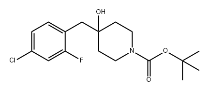 1-Piperidinecarboxylic acid, 4-[(4-chloro-2-fluorophenyl)methyl]-4-hydroxy-, 1,1-dimethylethyl ester Structure