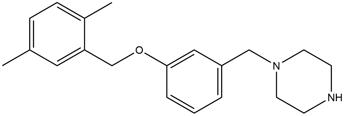 1-[[3-[(2,5-Dimethylphenyl)methoxy]phenyl]methyl]piperazine Structure