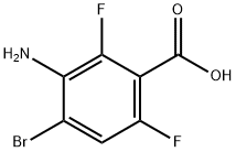 Benzoic acid, 3-amino-4-bromo-2,6-difluoro- Structure