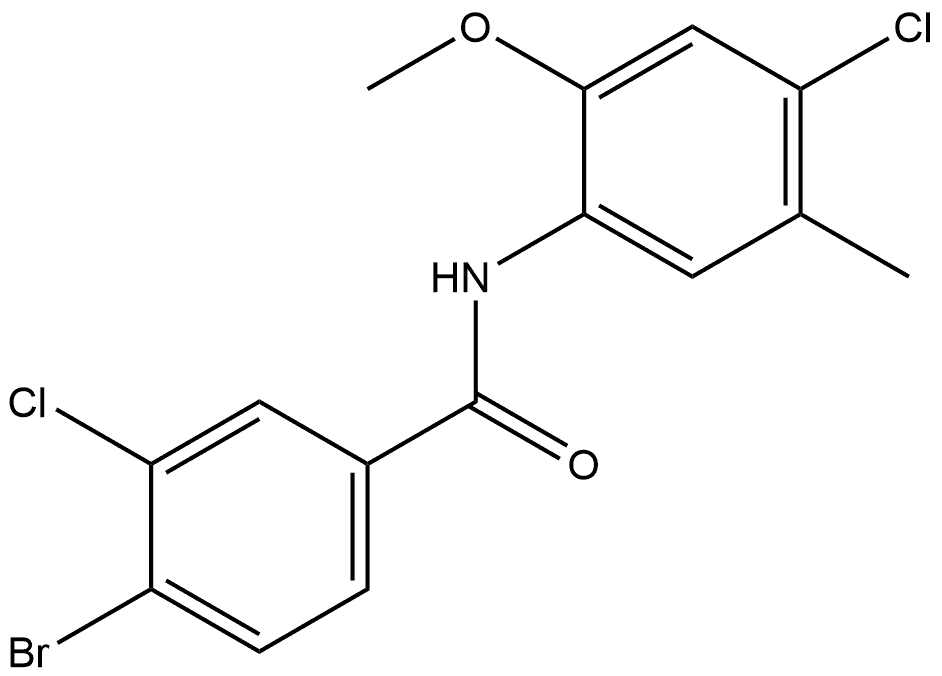 4-Bromo-3-chloro-N-(4-chloro-2-methoxy-5-methylphenyl)benzamide Structure