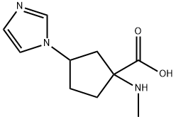 Cyclopentanecarboxylic acid, 3-(1H-imidazol-1-yl)-1-(methylamino)- Structure