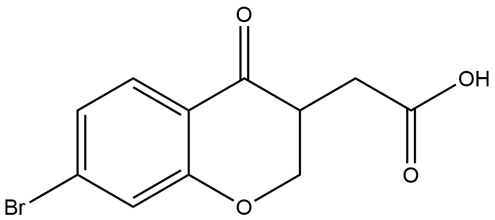 2-(7-BROMO-4-OXO-3,4-DIHYDRO-2H-1-BENZOPYRAN-3-YL)ACETIC ACID Structure