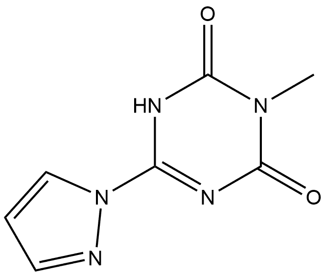 1,3,5-Triazine-2,4(1H,3H)-dione, 3-methyl-6-(1H-pyrazol-1-yl)- 구조식 이미지