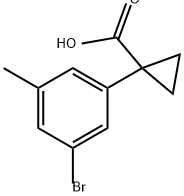 Cyclopropanecarboxylic acid, 1-(3-bromo-5-methylphenyl)- Structure