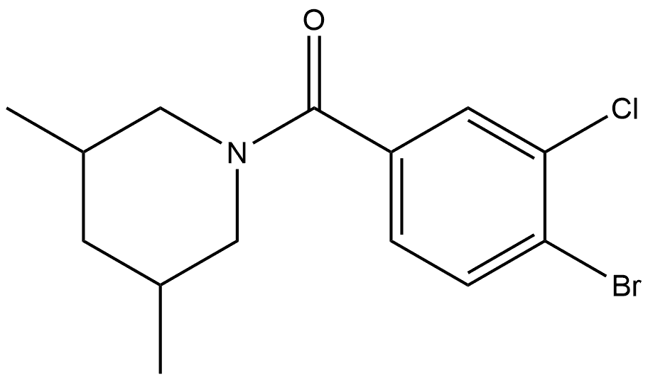 (4-Bromo-3-chlorophenyl)(3,5-dimethyl-1-piperidinyl)methanone Structure