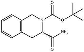 2(1H)-Isoquinolinecarboxylic acid, 3-(aminocarbonyl)-3,4-dihydro-, 1,1-dimethylethyl ester, (3S)- Structure