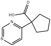 Cyclopentanecarboxylic acid, 1-(4-pyrimidinyl)- Structure