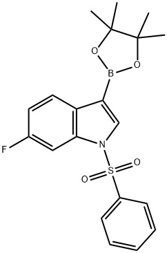 6-FLUORO-1-(PHENYLSULFONYL)-3-(4,4,5,5-TETRAMETHYL-1,3,2-DIOXABOROLAN-2-YL) Structure