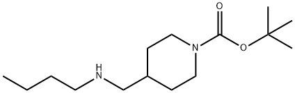 1-Piperidinecarboxylic acid, 4-[(butylamino)methyl]-, 1,1-dimethylethyl ester Structure