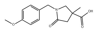 3-Pyrrolidinecarboxylic acid, 1-[(4-methoxyphenyl)methyl]-3-methyl-5-oxo- Structure