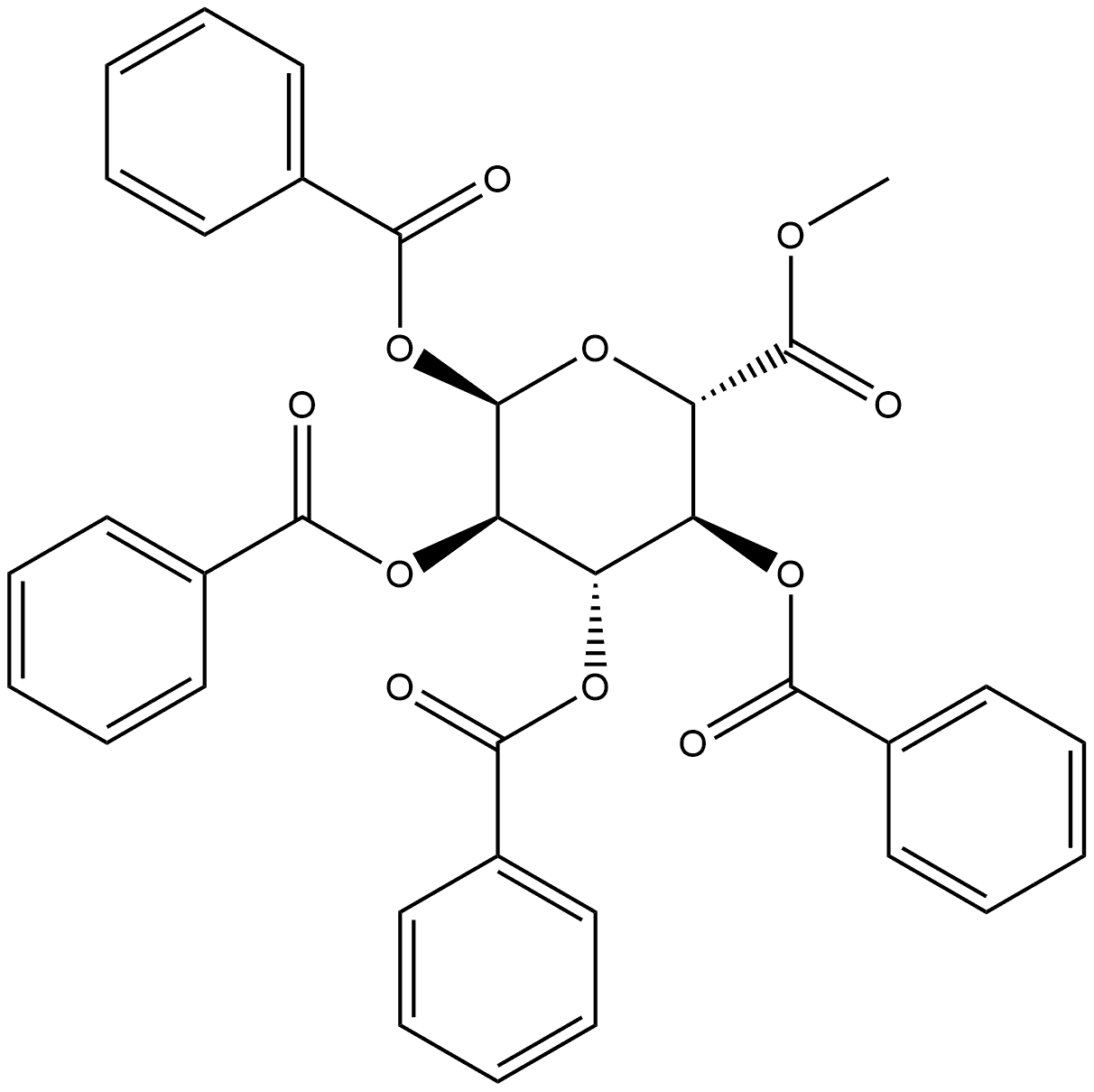 α-D-Glucopyranuronic acid, methyl ester, tetrabenzoate (9CI) Structure