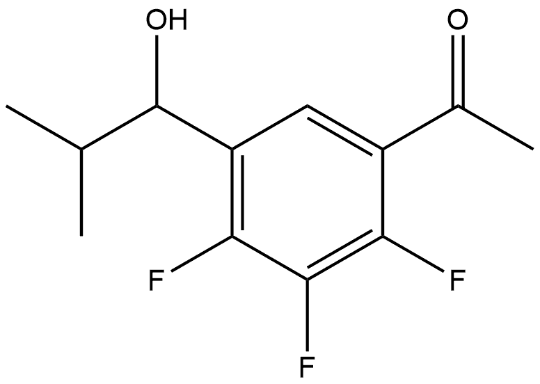 1-[2,3,4-Trifluoro-5-(1-hydroxy-2-methylpropyl)phenyl]ethanone Structure