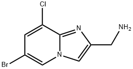 1-{6-bromo-8-chloroimidazo[1,2-a]pyridin-2-yl}methanamine Structure