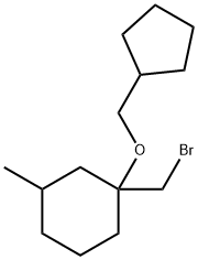 Cyclohexane, 1-(bromomethyl)-1-(cyclopentylmethoxy)-3-methyl- Structure