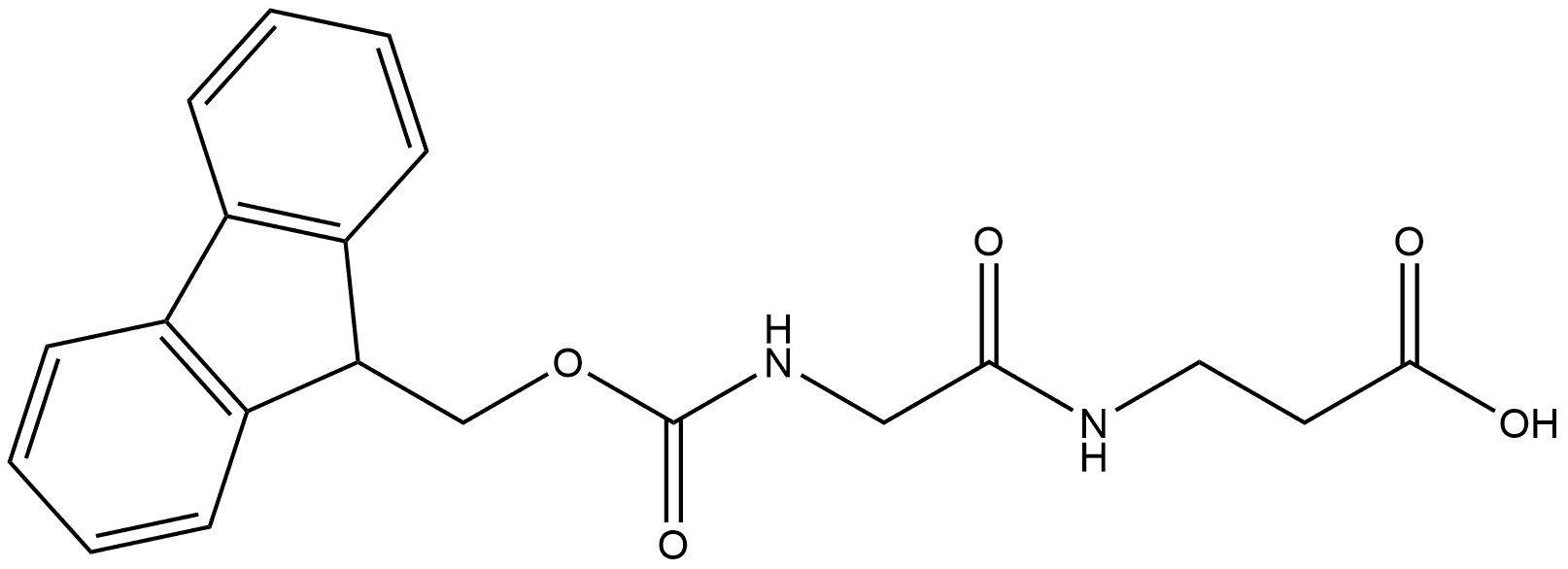 3-(2-((((9H-Fluoren-9-yl)methoxy)carbonyl)amino)acetamido)propanoic acid 구조식 이미지