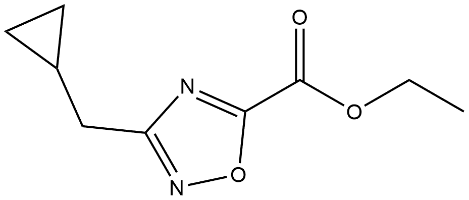 Ethyl 3-(Cyclopropylmethyl)-1,2,4-oxadiazole-5-carboxylate 구조식 이미지