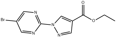 ethyl 1-(5-bromopyrimidin-2-yl)-1H-pyrazole-4-carboxyl ate Structure