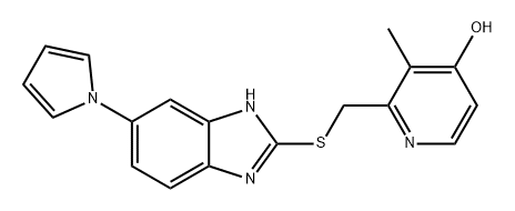 4-Pyridinol, 3-methyl-2-[[[6-(1H-pyrrol-1-yl)-1H-benzimidazol-2-yl]thio]methyl]- Structure