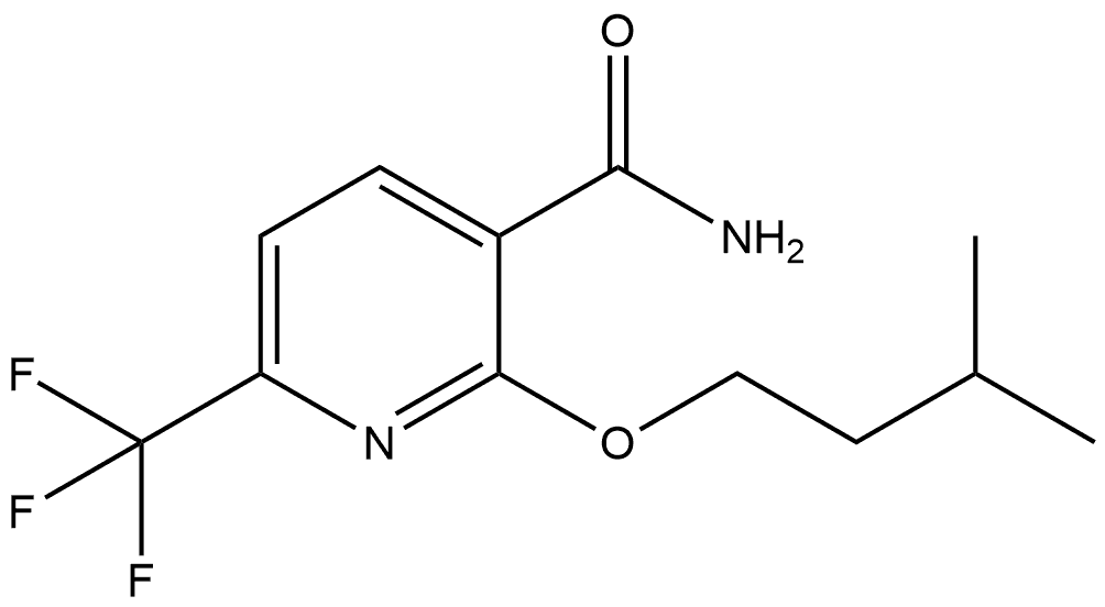 2-(3-Methylbutoxy)-6-(trifluoromethyl)-3-pyridinecarboxamide Structure