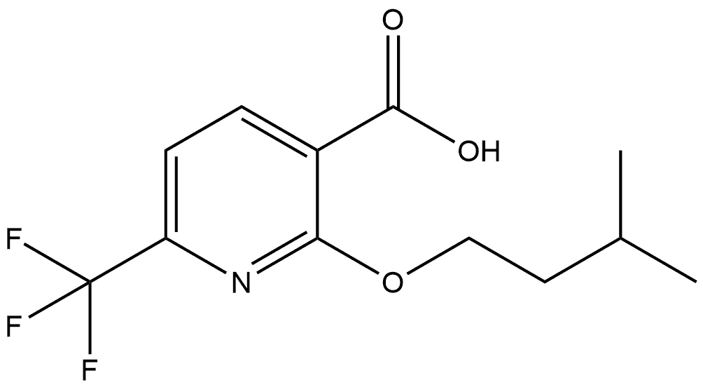 2-(3-Methylbutoxy)-6-(trifluoromethyl)-3-pyridinecarboxylic acid Structure