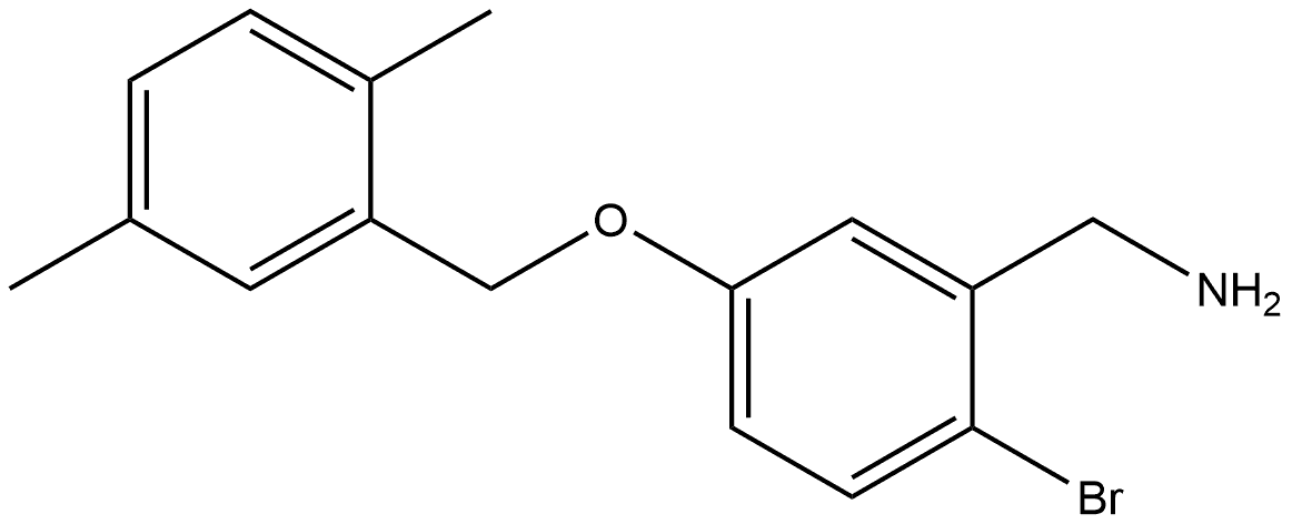 2-Bromo-5-[(2,5-dimethylphenyl)methoxy]benzenemethanamine Structure