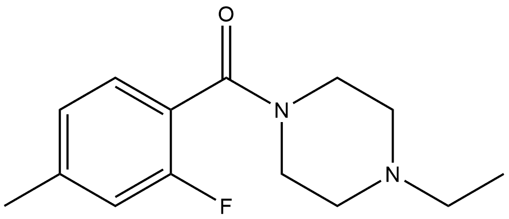 (4-Ethyl-1-piperazinyl)(2-fluoro-4-methylphenyl)methanone Structure