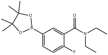 Benzamide, N,N-diethyl-2-fluoro-5-(4,4,5,5-tetramethyl-1,3,2-dioxaborolan-2-yl)- Structure