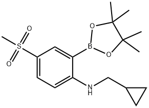 Benzenamine, N-(cyclopropylmethyl)-4-(methylsulfonyl)-2-(4,4,5,5-tetramethyl-1,3,2-dioxaborolan-2-yl)- 구조식 이미지