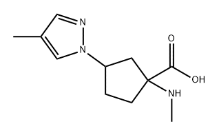 3-(4-Methyl-1h-pyrazol-1-yl)-1-(methylamino)cyclopentane-1-carboxylic acid Structure