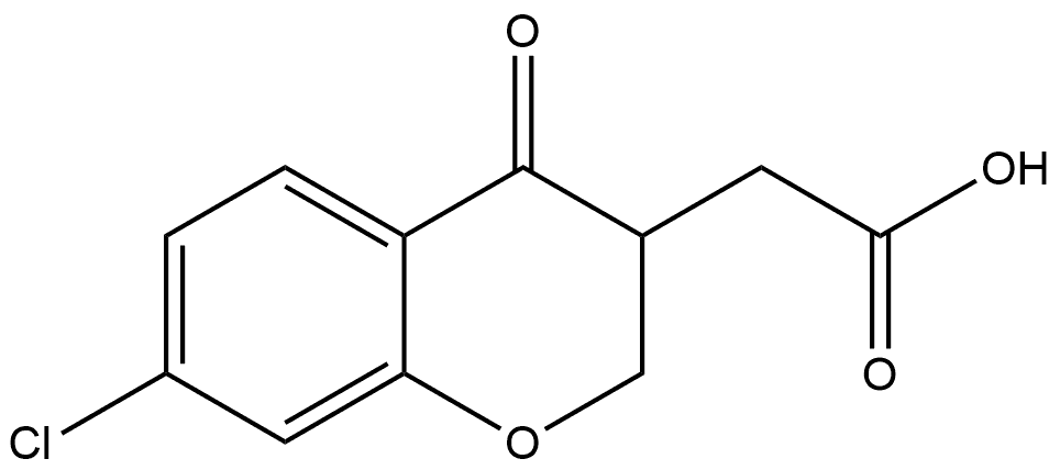 2-(7-CHLORO-4-OXO-3,4-DIHYDRO-2H-1-BENZOPYRAN-3-YL)ACETIC ACID 구조식 이미지