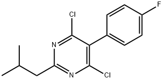 Pyrimidine, 4,6-dichloro-5-(4-fluorophenyl)-2-(2-methylpropyl)- Structure