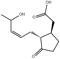 Cyclopentaneacetic acid, 2-[(2Z)-4-hydroxy-2-penten-1-yl]-3-oxo-, (1R,2R)- Structure