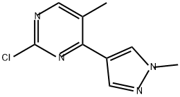 Pyrimidine, 2-chloro-5-methyl-4-(1-methyl-1H-pyrazol-4-yl)- Structure