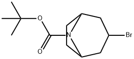 8-Azabicyclo[3.2.1]octane-8-carboxylic acid, 3-bromo-, 1,1-dimethylethyl ester Structure